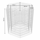  Šesterokutna gabionska sadlica 100 x 90 x 100 cm | shoptok.hr