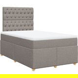 vidaXL Box spring postelja z vzmetnico taupe 120x200 cm blago, (21306685) | Shoptok.si
