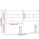  Zamjensko uzglavlje boja hrasta sonome 140 cm željezo i konstruirano drvo | shoptok.hr