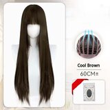 INF Polna dolga ravna lasulja 60cm z kapa - visoka temperaturna vlakna Brown, (5000158224) Cene