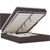  Otomanski krevet s madracem i LED tamnosmeđi 140x190 cm tkanine | shoptok.hr