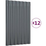 Krovni paneli 12 kom pocinčani čelik antracit 60x36 cm | shoptok.hr