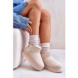 Boto FR1 Women's Snow Boots On Platform Insulated With Fur Light Beige Xamella | shoptok.hr