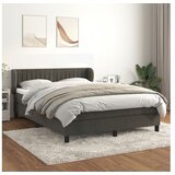  Box spring postelja z vzmetnico temno siva 140x200 cm žamet | Shoptok.si