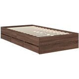 vidaXL konstrukcija postelje rjav hrast 100 x 200 cm inženirsko leseno, (5000113680) | Shoptok.si