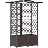  Povišeni krevet s mrežom i krovom Smeđa 122 x 40 x 141 cm PP | shoptok.hr
