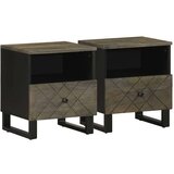  Noćni ormarići 2 kom crni 40x33x46 cm od masivnog drva manga Cijene