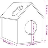  Hiša za mačke voščeno rjavo 41x50x50 cm masivni les borovega, (5000215080) | Shoptok.si