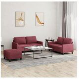 vidaXL 3-dijelni set sofa s jastucima crvena boja vina od tkanine Cijene
