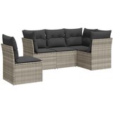Maison Chic Seti vrtnega pohištva - Vrtna garnitura - Vrtni pohištvo set 5-delna z blazinami siv poli ratan, (21818022) | Shoptok.si