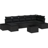  Sjedeća garnitura za vrt 8 kom. Crna poliratan 227 x 62 x 69 cm | Shoptok.si