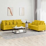  2-dijelni set sofa s jastucima žuti baršunasti Žuta | shoptok.hr