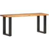  Klupa sa živim rubom 110 cm od masivnog drva bagrema i čelika | Eponuda.com