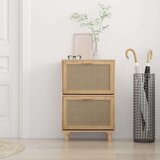 Ormarić za cipele smeđi 52 x 25 x 80 cm drvo i prirodni ratan | shoptok.hr