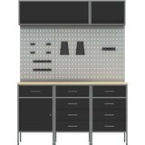  Set crnog čeličnog radnog stola od 8 dijelova | shoptok.hr
