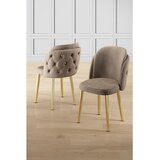 Hanah home set trpezarijskih stolica Axle 8 kom, kapućino tkanina Babyface, zlatne metalne noge | Eponuda.com