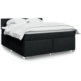 vidaXL Krevet s oprugama i madracem crni 180x200 cm od tkanine | shoptok.hr
