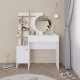 Livetastic Kozmetična Mizica Mup, Bela, Barva Hrasta | Shoptok.si