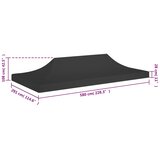 Krov za šator za zabave 6 x 3 m crni 270 g/m² | shoptok.hr
