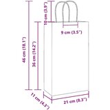  Papirnate vrećice 250 kom s ručkama crvene 21x11x36 cm | shoptok.hr