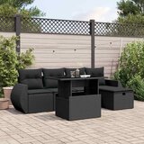  6-dijelni set vrtnih sofa s jastucima crni od poliratana Cijene