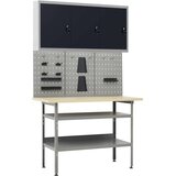vidaXL Radni stol s tri zidne ploče i jednim ormarićem | shoptok.hr