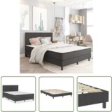 The Living Store Boxspring postelja temno siva iz blaga 140x200 cm - Boxspring Postelja, (21737405) | Shoptok.si