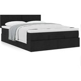 vidaXL Otomanska postelja z vzmetnico črn 140x190 cm blago | Shoptok.si