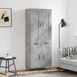 vidaXL Visoka komoda betonsko siva 69,5x34x180 cm inženirski les | Shoptok.si
