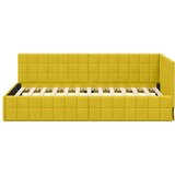  Kutni okvir kreveta s uzglavljem Žuta 100 cm x 200 cm Baršun | shoptok.hr