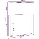  Uzglavlje s prirodnim rubom ROSTOCK Bijela 100 cm | shoptok.hr