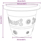  Saksije za biljke 24 pcs Crvena cigla Ø 26 x 21.5 cm Plastika - Crvena cigla Ø 39 x 32 cm 24 | shoptok.hr
