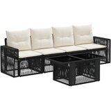  Sjedeća garnitura za vrt 5 kom. Crna i krem-bijela poliratan 100 x 55 x 73 cm | Shoptok.si