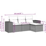  4-dijelni set vrtnih sofa od poliratana s jastucima crni | shoptok.hr