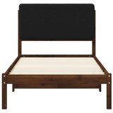  Krevetni okvir s tapiciranim uzglavljem Tamno smeđa i crna - tamno smeđa i crna 75 x 190 cm | shoptok.hr