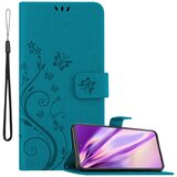 Cadorabo Ohišje, združljiv s Samsungom v cvetlični modri barvi - zaščitni pokrov v oblikovanju cvetja z magnetnim zapiranjem, stoječimi funkcijami in režami za kartice, (20589894) Cene