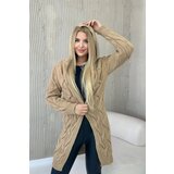 Kesi Camel-colored hooded cardigan | Shoptok.si
