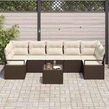  Set sofe 8 pcs Smeđa i krem poliratan | shoptok.hr