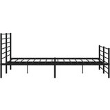 Metalni okvir kreveta uzglavlje i podnožje crni 193x203 cm | shoptok.hr