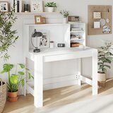  Računalniška miza, pisarniška miza z vtičnicami, bela | Shoptok.si