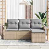  Set sofe s jastukom 4 pcs Bež i svijetlo siva poliratan | shoptok.hr