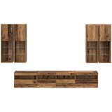  Set Zidnog TV Ormara s LED Osvjetljenjem Zidne 7 pcs Staro drvo | shoptok.hr