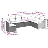 vidaXL 6-dijelni set vrtnih sofa s jastucima bež od poliratana | shoptok.hr