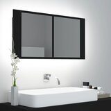 Furnova LED kopalniška omarica z ogledalom črna 90x12x45 cm akril, (21947354) Cene