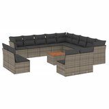  The Living Store Vrtna sedežna garnitura 14-delna z blazinami siv poli ratan - Vrtna Sedežna Garniture, (21450911) | Shoptok.si
