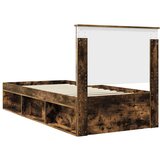  Okvir za krevet s uzglavljem Dimljeni hrast 90 x 200 cm | shoptok.hr
