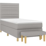  Krevet s oprugama i madracem svjetlosivi 100x200 cm od tkanine | shoptok.hr
