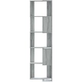 vidaXL Kotna knjižna omara 5-nadstropna siva sonoma 50x50x179 cm | Shoptok.si