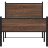  Metalni okvir kreveta bez madraca smeđi hrast 80x200 cm | shoptok.hr