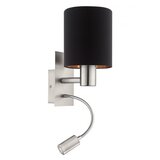 Eglo Pasteri zidna/2, e27, led 3,5w, nikl-mat, crna-bakar | shoptok.hr